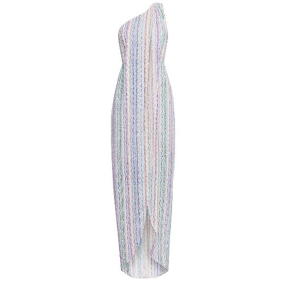 💕BCBMAXAZRIA💕 Striped One-Shoulder Maxi Dress 8 - Picture 6 of 8